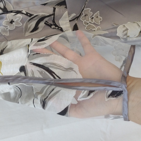 Flawed Floryday Gray Floral Sheer Overlay Maxi Dress XL NWT - Picture 7 of 9